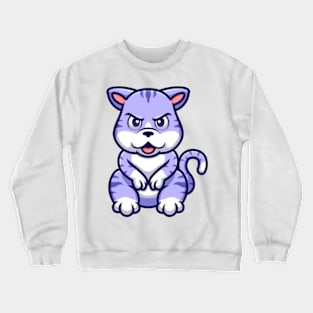 Purple Cat Sitting Cartoon Crewneck Sweatshirt